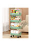4-Layer Floor-Standing Kitchen Storage Rack with Removable Vegetable Basket
