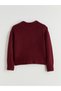 Burgundy Crew Neck Women's Knitwear Sweater - 6