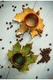 Handmade Double Tea and Coffee Cup Set with Plane Tree and Laurel Leaf Motifs - 2