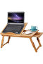 OneDcor Adjustable Bamboo Laptop Table for Bed – Foldable Lap Desk with Cooling Fan & Drawer - 3