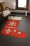 Mosso Christmas Themed Snowflake Socks Patterned Woven Base Modern Decorative Carpet Mosso1728