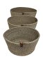 Set of 3 Wicker Jute Basket Organizer Bathroom, Makeup and Multi-Purpose Decorative Box - 5
