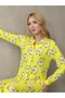 Grody.T Women's Suede Velvet Buttoned Shirt Collar Long Sleeve Bottom Top Patterned Pajama Set - 8