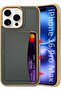 iPhone 16 Pro Max Case with Detachable Card Holder, Carbon Fiber Texture (Beige)