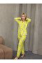 Grody.T Women's Suede Velvet Buttoned Shirt Collar Long Sleeve Bottom Top Patterned Pajama Set - 2