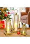 Set of 3 Stainless Steel Candle Lanterns (Gold Triangle) 54/40/27.5 cm - 3