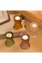 4-Piece Dual-Use Glass Candle Holders (Clear, Pink, Green, Amber) - 6