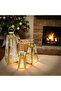 Set of 3 Stainless Steel Candle Lanterns (Gold Triangle) 54/40/27.5 cm - 2