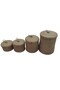 Set of 4 Jute Baskets with Lids Dirty Laundry Toy and Bathroom Organizer Decorative Wicker Box - 3