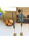 Set of 3 Brass Gold Candlestick Holders, Taper Candle Holders (Titanium Gold) - 7