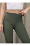 Grody.T Khaki Color High Waist Shaping / Sculpting Push-Up Leggings Stretch Fabric Basic Model Luxury Fabric Comfortable and Stylish - 6