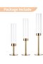 Glass Cylinder Candle Holders, Gold, Set of 3 - 7