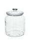 Glass Storage Jar with Lid, Clear Glass, 1.9 L, Vintage-Inspired Design
