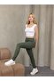Grody.T Khaki Color High Waist Shaping / Sculpting Push-Up Leggings Stretch Fabric Basic Model Luxury Fabric Comfortable and Stylish - 3
