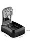 Key Storage Safe Box, 4-Digit Combination Wall-Mounted Key Lock Box - Black/Blue - 3