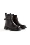 Black Genuine Leather Heelless Daily Women's Boots Ar26 - 2