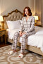 Women's Plaid Shirt Collar Pajama Set Functional Durable Quality Comfortable Aesthetic Sport - 3