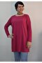 Close to Dark Pink, Full-Length Low-Sleeved Long-Sleeved Combed Viscose T-Shirt in a Vibrant Fuchsia Size - 4