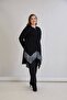 Women's Classic Cut Skirt Leather Detailed Zippered Plus Size Stylish Cardigan