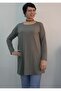 Low-Cut Boat Neck Combed Viscose Long-Sleeved T-Shirt with a Low Armhole and a Large Green Size. - 6