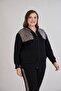Elegant Women's Leopard Sequin Embroidered Zippered Plus Size Sports Tracksuit Set - 2