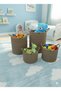 Set of 4 Wicker Jute Baskets with Handles - Multi-Purpose Bathroom and Children's Room Toy Organizing Box - 2