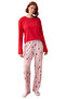 Women's Christmas Themed Crew Neck Long Sleeve Pajama Set Functional Durable Quality - 4