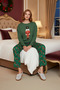 Women's Christmas Themed Crew Neck Low Sleeve Pajama Set Functional Durable Quality Stylish - 3