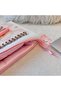 White Plush Pink Tiny Ribbon Detailed 16 Inch Laptop Case (41×29 cm) - 2