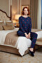 Women's Heart Pajama Set Crew Neck Long Sleeve Functional Durable Quality Comfortable Stylish - 3
