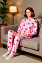 Women's Heart Pajama Set Long Sleeve Crew Neck Functional Durable Quality Aesthetic
