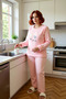 Women's Cat Printed Fleece Pajama Set Functional Durable Quality Comfortable Aesthetic Stylish - 2