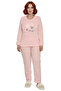 Women's Cat Printed Fleece Pajama Set Functional Durable Quality Comfortable Aesthetic Stylish - 4