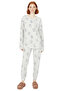 Women's Eye Printed Crew Neck Long Sleeve Pajama Set Functional Durable Quality Stylish - 4
