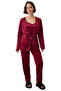Velvet Home Wear Set Women's V-Neck Lace Detailed Functional Durable Quality Comfortable Stylish - 4