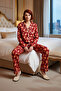 Women's Red Christmas Themed Pajama Set Functional Durable Quality Comfortable Aesthetic - 3