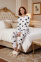 Women's Heart Pajama Set Crew Neck Long Sleeve Functional Durable Quality Comfortable Stylish - 3