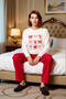 Women's Ribbon Patterned Red Polka Dot Pajama Set Functional Durable Quality Sports - 3