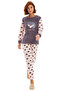 Women's Red Heart Patterned Fleece Pajama Set and Sleep Headband Functional Durable Aesthetic - 4