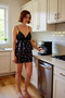 Women's Floral Lace Detailed Thin Strap Satin Pajama Set Functional Durable Aesthetic - 2