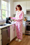 Women's Heart Pattern Pajama Set Shirt Collar Long Sleeve Functional Durable Quality Stylish - 2