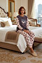 Women's Red Heart Patterned Fleece Pajama Set and Sleep Headband Functional Durable Aesthetic - 3