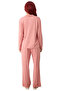 Women's Dusty Rose Lace Detailed Shirt Pants Pajama Set Functional Durable Modern - 5