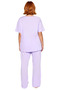 Women's Lilac Printed Pocket Detailed V-Neck Short Sleeve Pajama Set Functional Durable Comfortable - 5