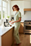 Women Shirt Collar Short Sleeve Pajama Set Functional Durable Quality Comfortable Aesthetic - 2