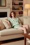 Women's Mint Floral Shirt Shorts Pajama Set Functional Durable Quality Comfortable Casual