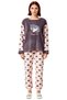 Women's Heart Fleece Pajama Set Crew Neck Long Sleeve Functional Durable Quality Stylish - 4
