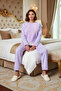 Women's Cute Rabbit Detailed Fleece Pajama Set Functional Durable Quality Comfortable Stylish - 3