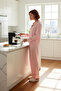 Women's Strawberry Embroidered Viscose Shirt Collar Pajama Set Functional Durable Quality Modern - 2
