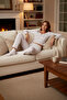 Women's Floral Lace Detailed Corded Fabric Pajama Set Functional Durable Quality Comfortable